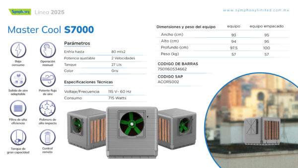 Enfriador Residencial S7000 de Symphony - Imagen 5