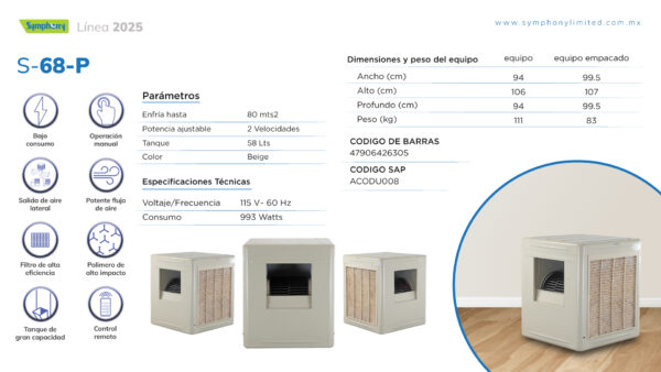 Enfriador de Ducto S-68-P de Arctic Circle by Symphony - Imagen 4