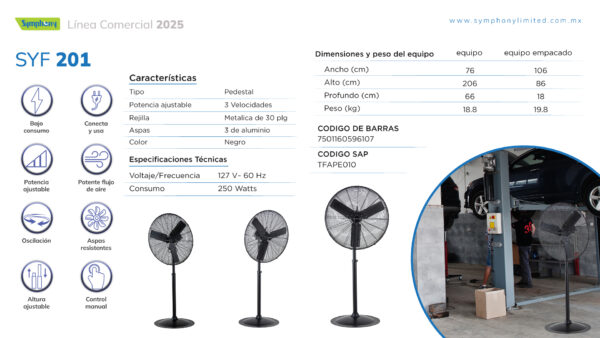 Ventilador SYF201 de Symphony - Imagen 7