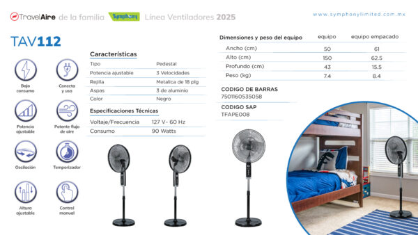 Ventilador TAV112 de Travel Aire - Imagen 7