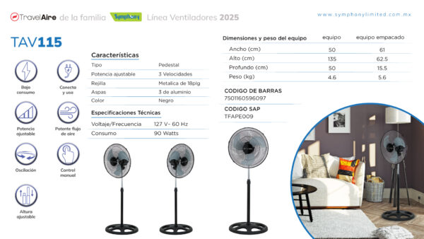 Ventilador TAV115 de Travel Aire - Imagen 5