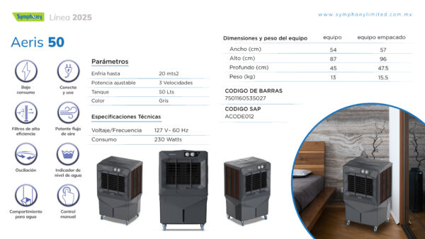 Enfriador de Aire AERIS 50 de Symphony - Imagen 2