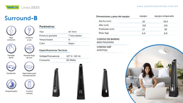 Ventilador SURROUND-B de Symphony - Imagen 6